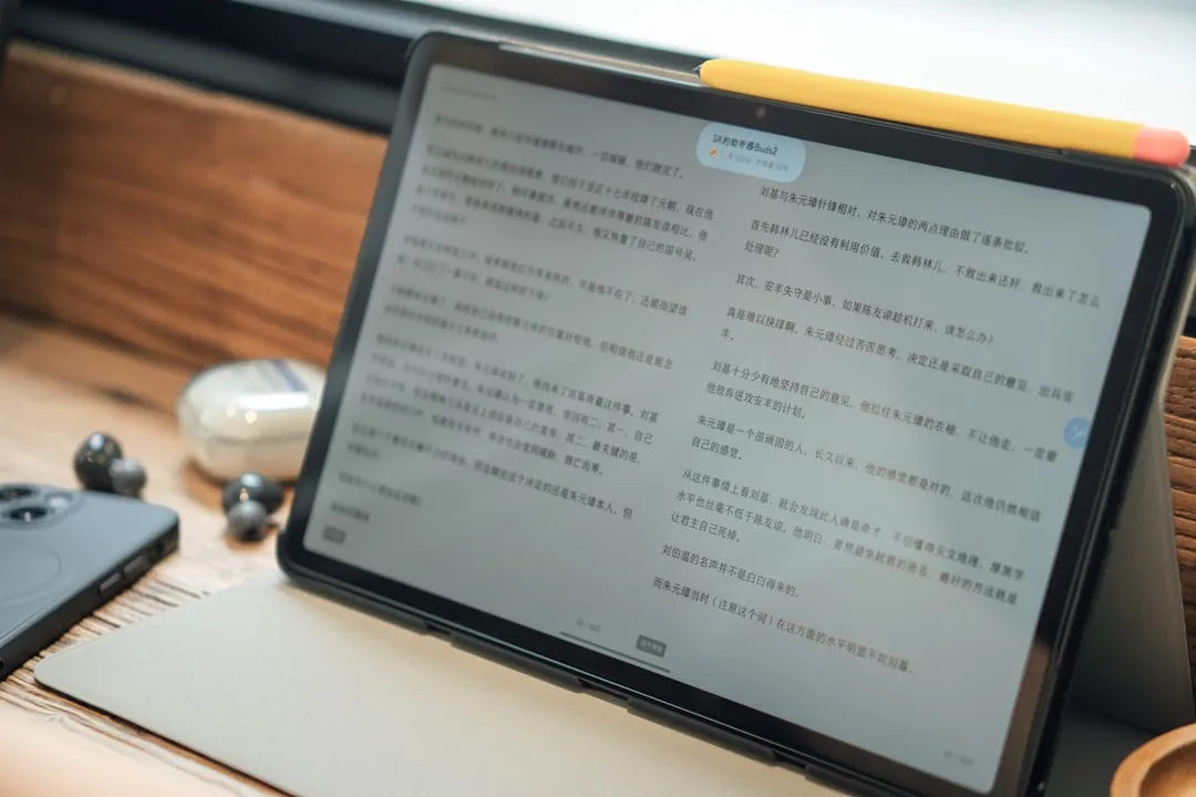 checklist on digital tablet